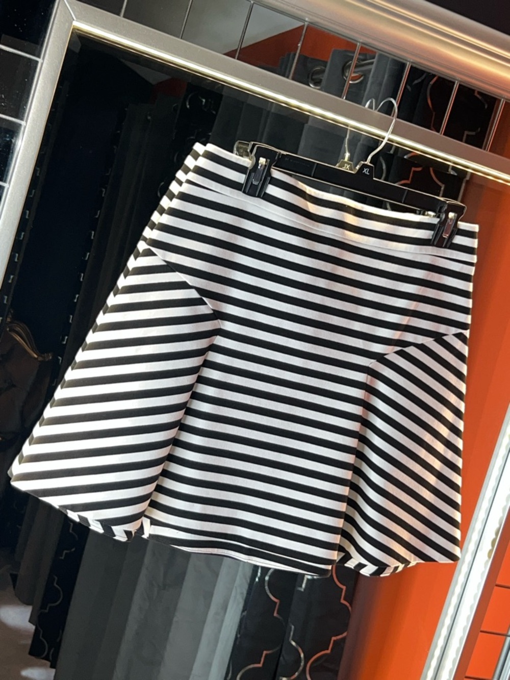 🏁 ARCHIVAL VINTAGE EXPRESS 90s/Y2K Striped Swing Mini Skirt Size 12 PRISTINE